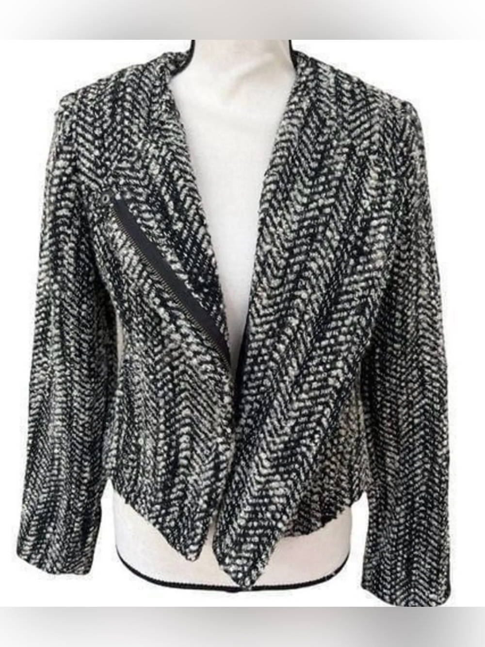CAbi #529 Over The Moon Wool Tweed Osprey Moto Jacket Size 4
